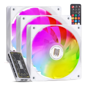 Imagem da oferta Kit 3 Cooler Fan 120mm Rgb Argb Aircooler branco Para Gabinete Cpu Pc Gamer Computador Ventoinha Silencioso 1300 Rpm De