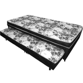 Imagem da oferta Cama Box Solteiro Conjugado Com Auxiliar Bicama Espuma Ortopédica - Preto