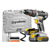 Imagem da oferta Parafusadeira Furadeira De Impacto Gradiente Profissional 21v - Gpb21vx