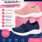 Imagem da oferta Tênis Infantil Menina Slip On Kids Top Calce Facil.