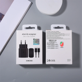 Imagem da oferta SAMSUNG 45W Carregador Super Rápido para Galaxy S24 S25 Z Flip Fold 6 5 4 S24 S23 S22 Note20 Ultra Plus A55 5A USB C pa