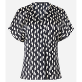 Imagem da oferta Blusa Acetinado com Decote V e Estampa Abstrata