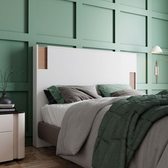 Imagem da oferta Cabeceira para Cama Box Casal e Queen Bartira Diplomata com Revestimento em Finish Foil - Branco/Avelã