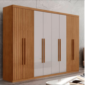 Imagem da oferta Guarda Roupa Casal Toronto MDF 8 Portas e 4 Gavetas Moderna Mobília