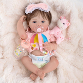 Imagem da oferta Bebê Reborn Boneca Silicone Menina Olhos Azuis Realista Pintado 48cm Com Urso e Acessórios