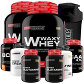 Imagem da oferta Kit 2x TOP Whey Protein + 2x Bcaa 100g + 2x Creatina 100g + 2x Glutamina 100g + Coqueteleira