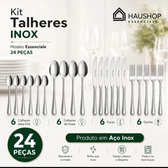 Imagem da oferta Faqueiro Inox 24 Peças Essenciale Haushop Jogo De Talheres