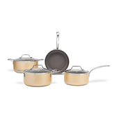 Imagem da oferta Jogo de Panelas Brinox Antiaderente Ceramic Life 4 Peças Coast com Indução Champanhe - Champagne