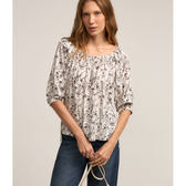 Imagem da oferta Blusa Ombro a Ombro em Viscolinho com Estampa Raminhos