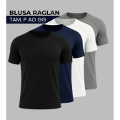 Imagem da oferta Kit 4 Camiseta Raglan Masculina Uv Secagem Rápida Casual