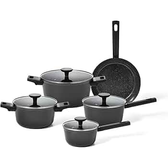 Imagem da oferta Oikos - Jogo Panelas Antiaderente Cerâmico 5 Peças para Fogão por Indução a Gás Elétrico e Vitrocerâmico Cor Pre