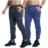 Imagem da oferta Kit 2 Calça Moletom Masculino Jogger Flanelada Com Bolso (BR Alfa M Regular Regular Marinho/Chumbo)