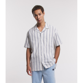 Imagem da oferta Camisa Relaxed em Tricoline com Estampa Listrada Tam P