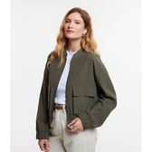 Imagem da oferta Jaqueta Bomber em Viscose com Bolsos Utilitários