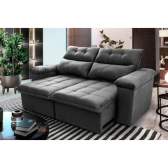 Imagem da oferta Sofá Retrátil/reclinável King House Verona 1,50m Velut Cinza C/ Molas