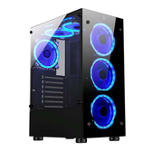 Imagem da oferta Gabinete Gamer Rise Mode Glass 06X Mid Tower ATX Lateral em Vidro Fumê e Frontal em Vidro Temperado Sem FANs Preto