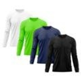Imagem da oferta Kit 4 Camiseta Masculina Segunda Pele Proteção Solar UV Térmica Praia Manga Longa
