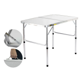 Imagem da oferta Mesa Dobrável Alumínio 90x60cm Vira Maleta Com Alça Portátil Camping Praia The Black Tools