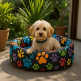 Imagem da oferta Cama Caminha Pet para Cachorro ou Gato Médio 50cm x 50cm Lavável Redonda