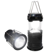 Imagem da oferta Lanterna Led Solar Lampião Camping Recarregável USB Preto - 4you