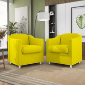 Imagem da oferta Kit 2 Poltronas Decorativas Reforçada Consultório Sala Suede