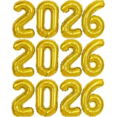 Imagem da oferta Balão Número 2026 Metalizado Mylar para Decoração de Festa Ano Novo Formatura ou Reveillon Cores Dourado Prata B