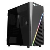 Imagem da oferta Gabinete Gamer Ninja Shura Mini Tower RGB Vidro TemperadoMicro ATX Black Sem Fonte Com 1 Fan