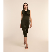 Imagem da oferta Vestido Midi com Decote Degagê e Pregas no Ombro