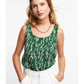 Imagem da oferta Blusa Regata em Viscose com Estampa Folhagem Tam PP