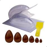Imagem da oferta Kit 6 Formas Ovo de Páscoa 50/100/150/250/350/500g Silicone BWB