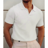 Imagem da oferta Polo Sem Botao Masculina Minimalista Com Tecido Texturizado