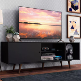 Imagem da oferta Rack Madesa Dubai Para Tv Até 65 Polegadas Com Pés 03 Cor Preto/Rustic