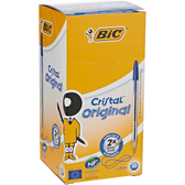 Imagem da oferta Caixa Caneta Bic Azul Cristal Dura Mais Ponta Esferográfica Média 1.0mm - 50 Unidades