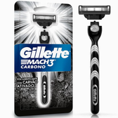 Imagem da oferta Aparelho de Barbear Reutilizável Gillette Mach3 Carbono