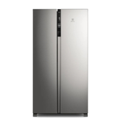Imagem da oferta Geladeira Electrolux Frost Free Inverter 435L Efficient com AutoSense Side by Side cor Inox Look(IS4S)