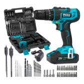 Imagem da oferta Parafusadeira Furadeira De Impacto Profissional 21V 3/8 10mm Philco PPF21MF Com Maleta e 74 Acessórios Azul
