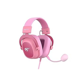 Imagem da oferta Havit Headphone Fone de Ouvido H2002d Pink Gamer com Microfone Falante 53mm Plug 3 5mm: compatível com XBOX ONE e PS4 H