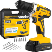 Imagem da oferta Parafusadeira Furadeira 20V Vonder PFV 238 18 Posições de Torque LED Bateria Carregador e Acessórios