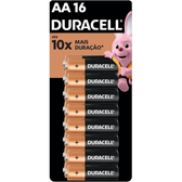 Imagem da oferta Duracell Pilha Alcalina AA Pequena Duracell Com 16 Unidades