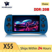 Imagem da oferta Powkiddy x55 5.5 polegadas 1280*720 tela ips rk3566 console de jogos portátil
