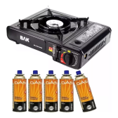 Imagem da oferta Fogareiro Fogão Portátil A Gás Acampamento Camping + 5 Refil