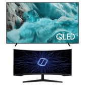 Imagem da oferta Smart TV Samsung Vision AI TV 75" QLED 4K + Monitor Gamer Samsung Odyssey 34"