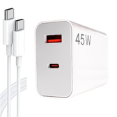 Imagem da oferta Carregador Tipo C Turbo 45W com Cabo USB-C de 1 Metro e Fonte Compatível com Novo Iphone 15 16 Pro Max Plus Carregament