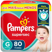 Imagem da oferta Pampers Fraldas Supersec Tam G - 80 Unidades