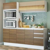 Imagem da oferta Cozinha Compacta 100% Mdf Madesa Smart 190cm Com Armário Balcão e Tampo