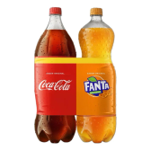 Imagem da oferta Kit Refrigerante Coca-Cola Original + Fanta Laranja 2 L Cada