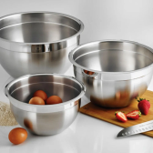 Imagem da oferta Vittak Conjunto 3 Bowls de Inox com Tampas Plásticas Utensílios de Cozinha Tamanhos Variados