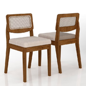 Imagem da oferta Kit 4 Cadeiras Sextavada Bari Freijó/bouclé Off White - M Arapongas