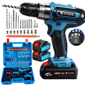 Imagem da oferta ParafusadeiraFuradeira be Impacto Kit Maleta COM DUAS BATERIAS Kit de 28pcs 220V110V