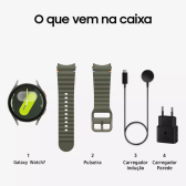 Imagem da oferta Samsung Galaxy Watch7 Smartwatch 40mm Bt Galaxy Ai Caixa Verde Pulseira Verde Bisel Verde Desenho da pulseira na